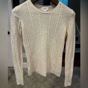 Ann Taylor LOFT Ivory Cable Knit Sweater (Wool, cashmere, angora blend) Size S